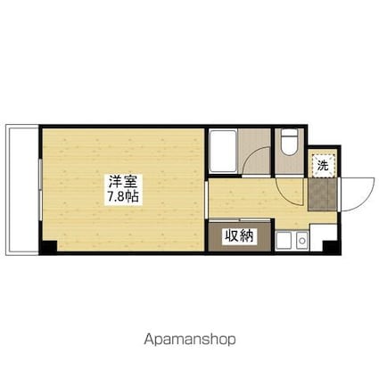 広島県広島市安佐南区山本２丁目[1R/25.92m2]の間取図