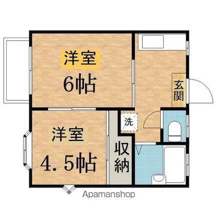 東京都八王子市大塚[2K/29.8m2]の間取図