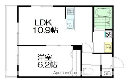 ドムスＮＹ・杉並[1LDK/42.55m2]の間取図