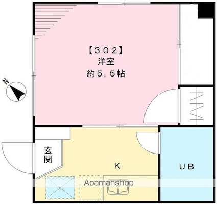 ハイツ竹井[1K/16.77m2]の間取図