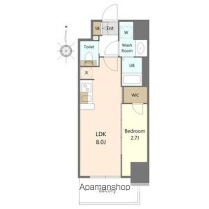 ＳーＲＥＳＩＤＥＮＣＥ亀島駅前ａｓｃｅｎｔ（アセント）[1LDK/28.69m2]の間取図