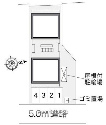 レオパレスＫＡＮＯＫＯⅡ[1K/19.87m2]の配置図