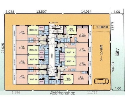 ミリアビタ大森台[1LDK/39.93m2]の配置図