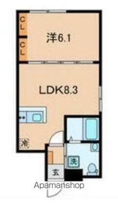 Ｉｏ　Ｔｅｌｅ　曙橋[1LDK/30.62m2]の間取図