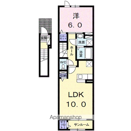 エレガンシアゼファーⅠ[1LDK/46.29m2]の間取図