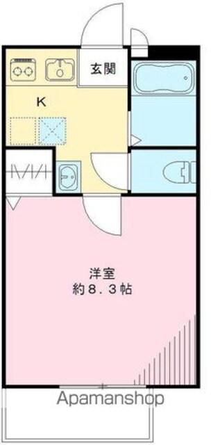 ドミール桜台[1K/23.77m2]の間取図