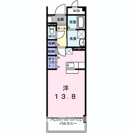 サンフォレスタ上道[1R/36.75m2]の間取図
