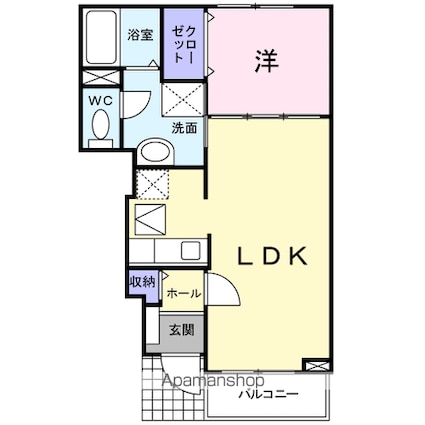 シャレオ[1LDK/37.13m2]の間取図