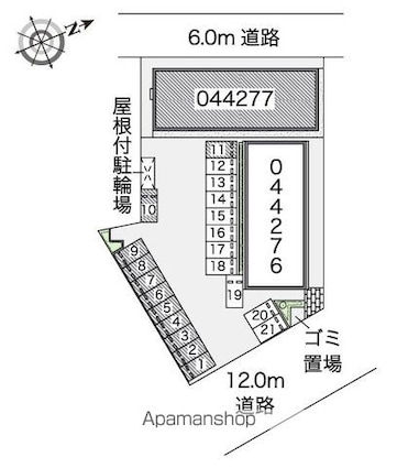レオネクストラパン美園Ｂ[1LDK/46.94m2]の配置図