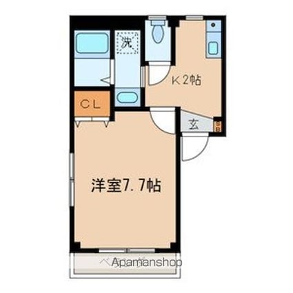 東京都板橋区仲宿[1K/24.44m2]の間取図