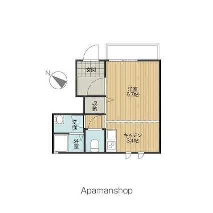 エルメゾン　ラクワット[1R/26.28m2]の間取図