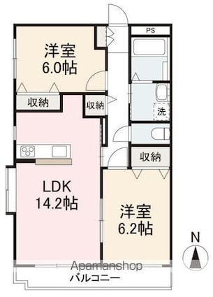 サン・ロイヤルー２１[2LDK/60.61m2]の間取図