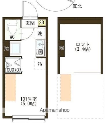 Ｅｍａｒｉｅ代田橋[1R/11.58m2]の間取図
