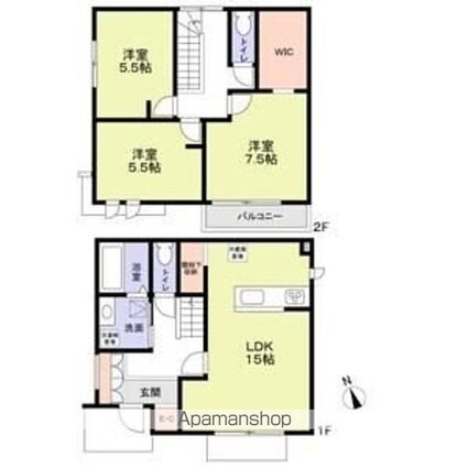 杉並区高井戸西２丁目貸家[3LDK/91.08m2]の間取図