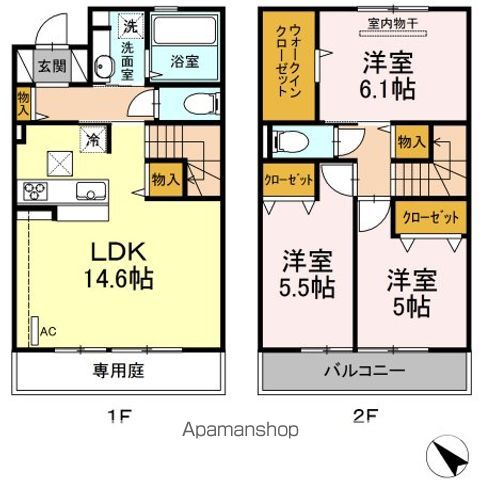 ＤーＲＯＯＭフォンテーヌ　Ｂ棟の間取り