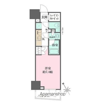 ルフォンプログレ四谷[1K/25.08m2]の間取図