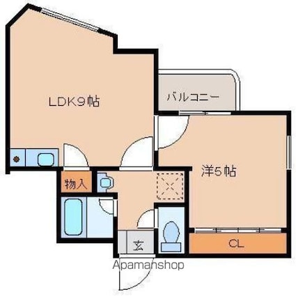 マトリクス[1LDK/36m2]の間取図