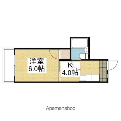 久保ビル[1K/21.89m2]の間取図