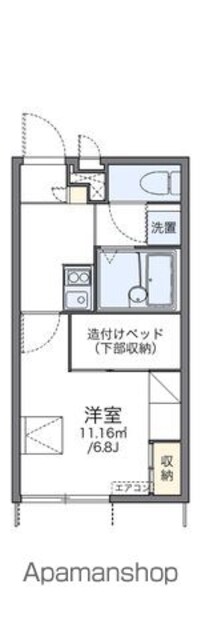 レオパレスエクセレンス[1K/20.28m2]の間取図