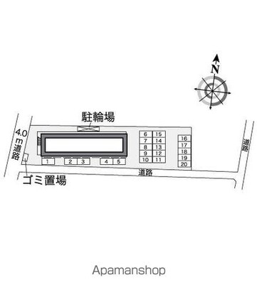 レオパレスルーチェ[1K/23.18m2]の配置図