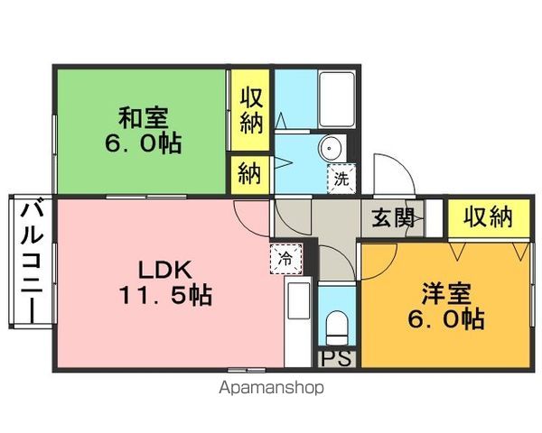 【福岡市東区和白東のアパートの間取り】