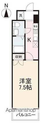ラ・カーサ錦町[1K/24.3m2]の間取図
