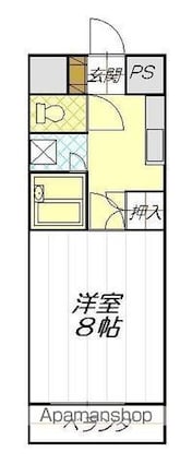 エコール久米[1K/28m2]の間取図