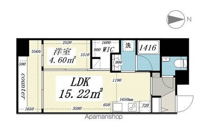 パークルール大手町[1LDK/30.01m2]の間取図