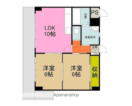 パルルメゾンカミトマイ[2LDK/53.12m2]の間取図
