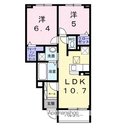 ポンテ　アルト　池上　Ａ[2LDK/50.47m2]の間取図