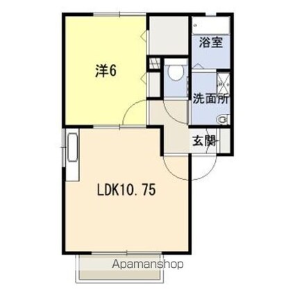 パルファンローズ[1LDK/40.18m2]の間取図