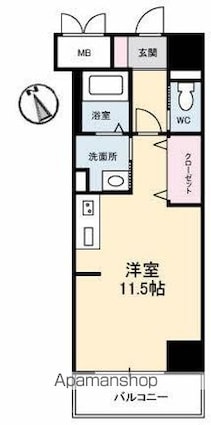 Ｕｒｂａｎ　Ｖｉｓｔａ　中央町[1R/33.48m2]の間取図