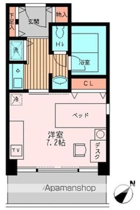 東京都杉並区上荻２丁目[1K/27.22m2]の間取図