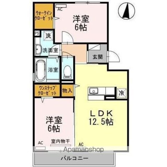 エスペランサ[2LDK/58.37m2]の間取図