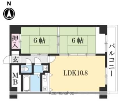 ロイヤルリゾート琵琶湖グランデ[2LDK/56.25m2]の間取図