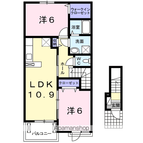 【サニーヒルズ　アパートメントの間取り】