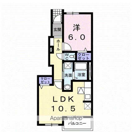 フォレスト[1LDK/42.63m2]の間取図