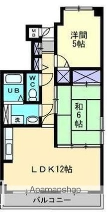 香川県高松市上之町１丁目[2LDK/62.06m2]の間取図
