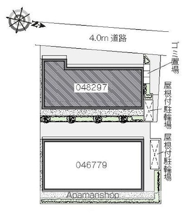 東京都練馬区高野台３丁目[1K/26.08m2]の配置図