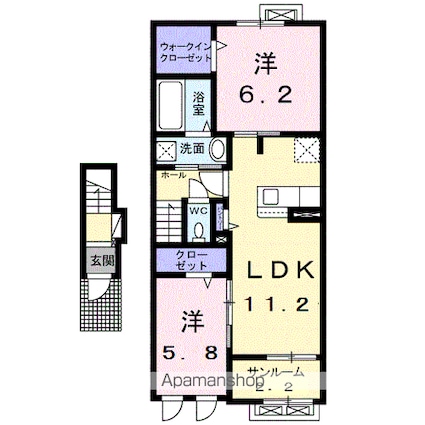 フェリオ[2LDK/61.88m2]の間取図