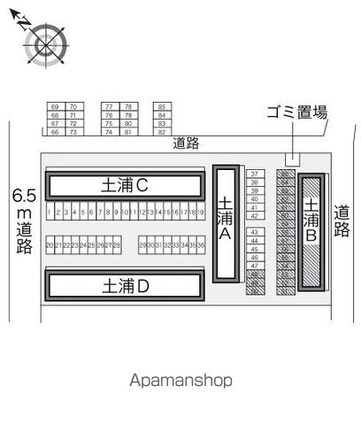 レオパレス土浦Ｂ[1K/22.7m2]の配置図
