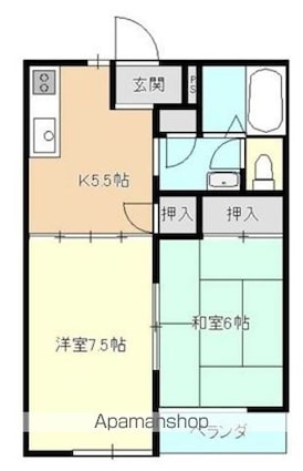 サザンクロス・ビュー[2K/42.23m2]の間取図