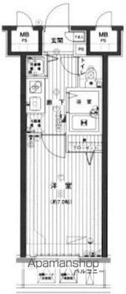 東京都港区芝３丁目[1K/22.4m2]の間取図