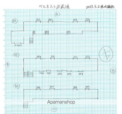 ベル・ネスト武蔵境[1K/18m2]の配置図