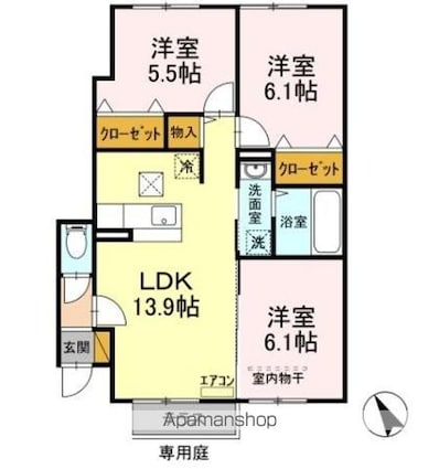 ルミウス[3LDK/66.57m2]の間取図