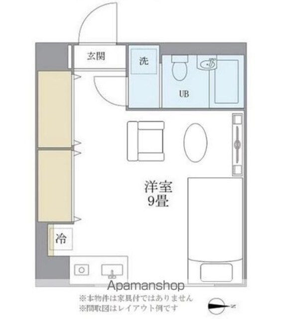 ハウスチェリー千歳台[1R/23.43m2]の間取図