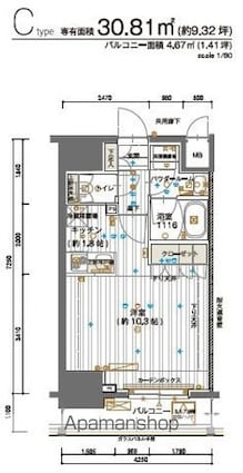 メインステージ神田須田町[1R/30.81m2]の間取図
