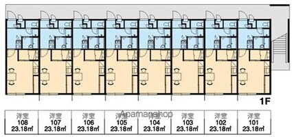 山梨県中巨摩郡昭和町西条[1K/23.18m2]の配置図