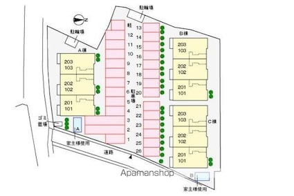 ヴィータ・リベラ国分寺Ｃ[2LDK/57.22m2]の配置図