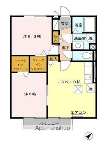 日野市大字上田のアパートの間取り